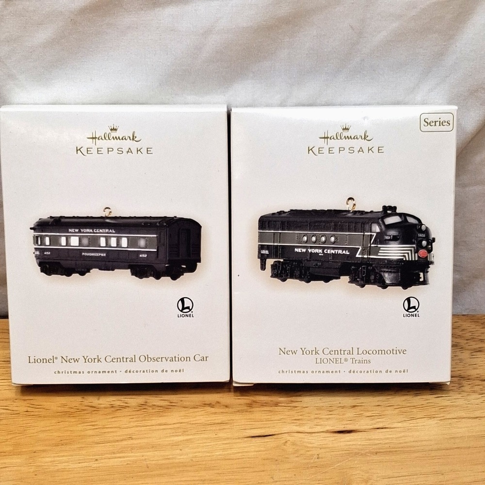 Hallmark Lionel New York Central Locomotive & Observation Car Keepsake Ornaments